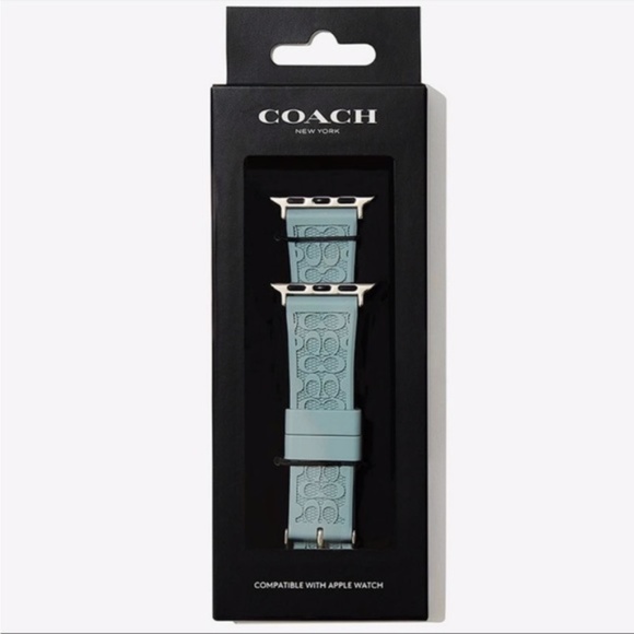 NEW Coach Apple Watch Band Blue NIB - Picture 5 of 9